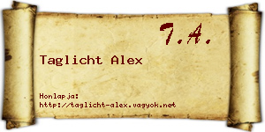 Taglicht Alex névjegykártya